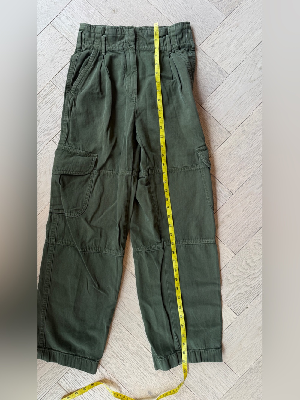 Aritzia Wilfred Free Nova High Waist Cargo Paperbag Pants in Olive Colour Size 2 - Picture 7 of 13